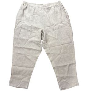 FLAX Wide Leg Linen Pants Size: L